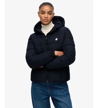 Superdry para mujer. W5012140A Chaqueta Hooded Spirit Sports azul marino (L), Casual, Poliéster