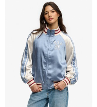 Superdry para mujer. W5012159A Chaqueta Suika azul (L), Casual, Poliéster