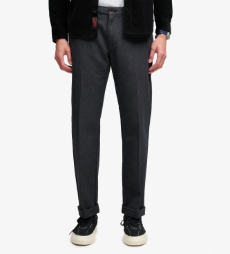 Superdry para hombre. M7011485A Chinos Premium Textured Regular gris marengo (30/32), Casual, Algodón