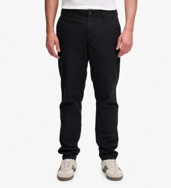 Superdry para hombre. M7011487A Pantalón Chino Tapered Washed Negro (32/32), Casual, Algodón