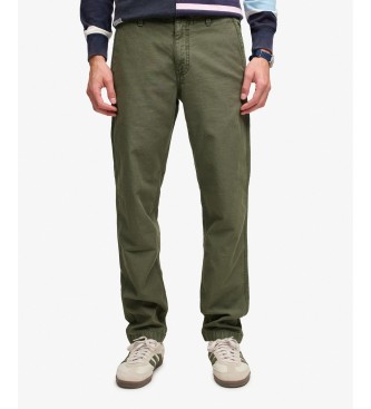 Superdry Pantalón Chino Tapered Washed verde