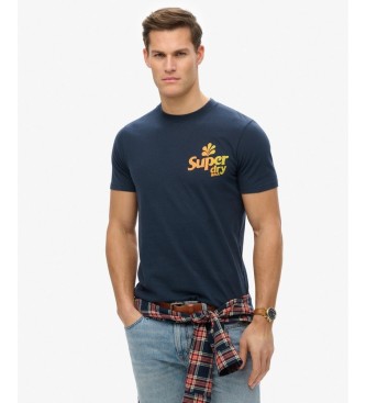 Superdry para hombre. M1012297A Camiseta Fade marino (L), Casual, Algodón, Manga corta