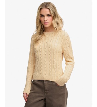Superdry para mujer. W6110801A Jersey Essentials Cable beige (L), Casual, Lana