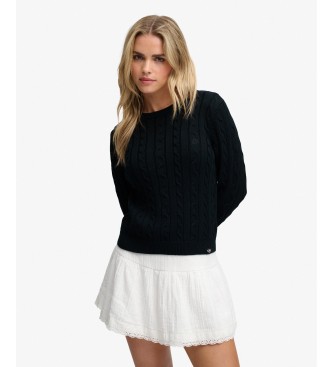 Superdry para mujer. W6110801A Jersey Essentials Cable marino oscuro (L), Casual, Algodón