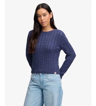 Superdry para mujer. W6110801A Jersey Essentials Cable marino (L), Casual, Algodón