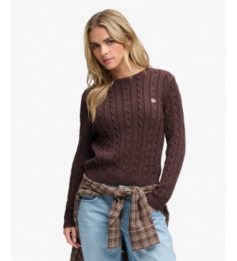 Superdry Jersey Essentials Cable marrón