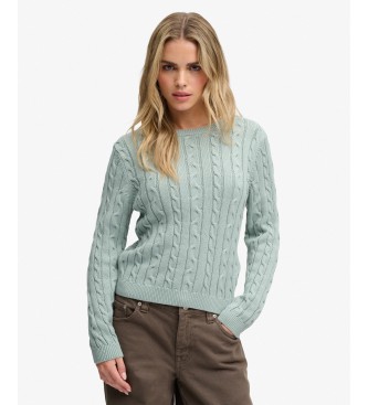 Superdry para mujer. W6110801A Jersey Essentials Cable verde (M), Casual, Algodón