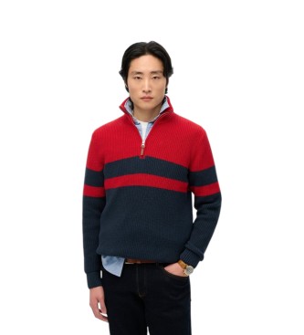 Superdry Jersey Henley Cotton Classics Stripe Henley rojo