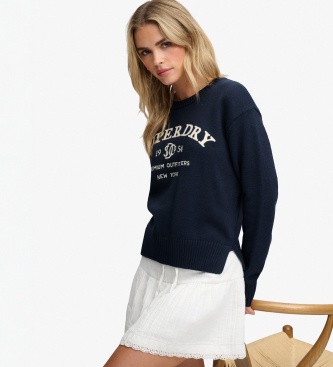 Superdry para mujer. W6110765A Jersey Heritage marino (M), Casual, Algodón