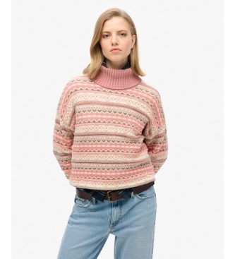Superdry para mujer. W6110617A Jersey Textured Stripe Pattern beige (M), Casual, Lana