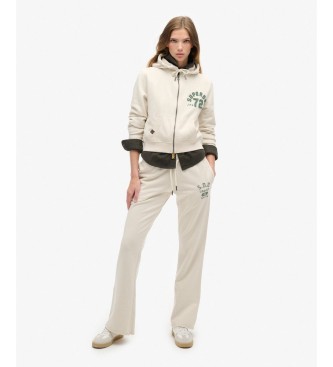 Superdry Pantalón Jogger Athletic Low Rise Flare blanco crema