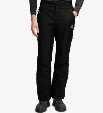 Superdry para hombre. MS110198A Pantalón Ski Slim negro (L), Casual, Poliéster Reciclado
