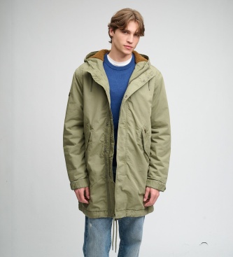 Superdry para hombre. M5012199C Parka Military verde (L), Casual, Algodón