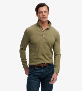 Superdry para hombre. M6010958A Polo Classic Rugby verde (L), Casual, Algodón, Clásico, Manga larga