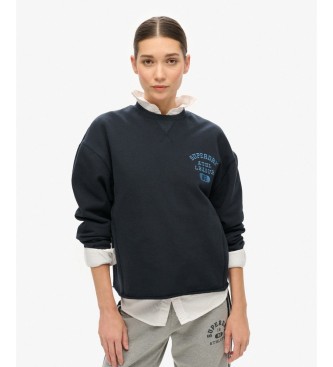 Superdry para mujer. W2012186A Sudadera Athletic Loose Crop marino (L), Casual, Algodón