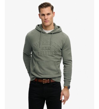 Superdry Sudadera con capucha Athletic Emboss verde oliva