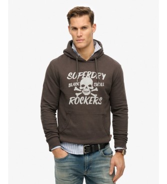 Superdry Sudadera con capucha Black Skull marrón