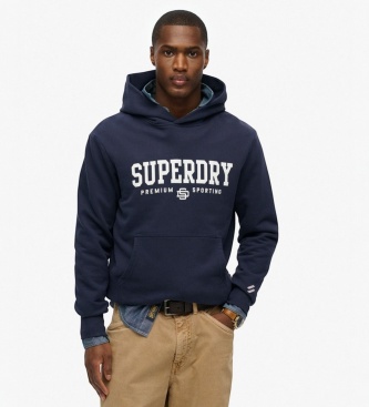 Superdry para hombre. M2012562A Sudadera con capucha Code Core Sport marino (L), Casual, Algodón