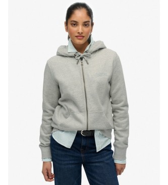 Superdry para mujer. W2012665A Sudadera con capucha Essential Logo gris (L), Casual, Algodón