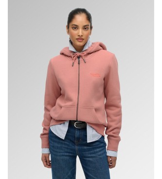 Superdry para mujer. W2012665A Sudadera con capucha Essential Logo rosa (L), Casual, Algodón