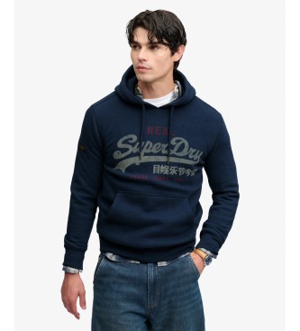 Superdry Sudadera con capucha Heritage Relaxed marino
