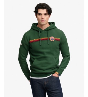 Superdry Sudadera con capucha Outdoors Stripe Logo verde