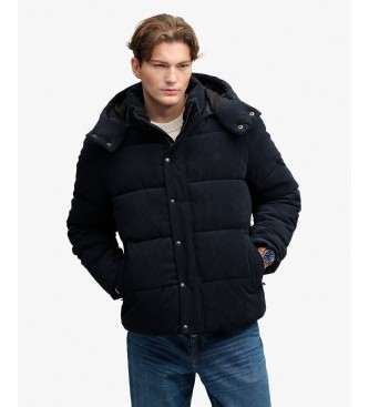 Superdry para hombre. M5012431A Chaqueta con capucha Premium marino (L), Casual, Poliéster Reciclado