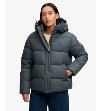 Superdry para mujer. W5012206A Chaqueta con capucha Premium Check marino (L), Casual, Lyocell