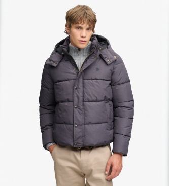 Superdry para hombre. M5012429A Chaqueta con capucha Premium gris (L), Casual, Poliéster Reciclado