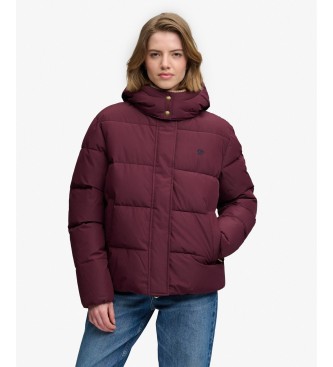 Superdry para mujer. W5012207A Chaqueta con capucha Premium burdeos (L), Casual, Poliéster Reciclado