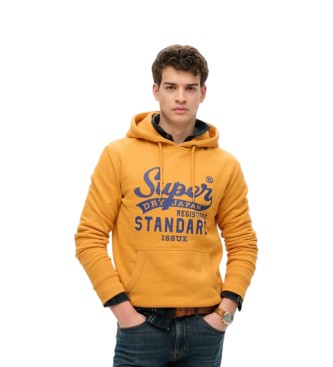 Superdry Sudadera con capucha Standard Script amarillo