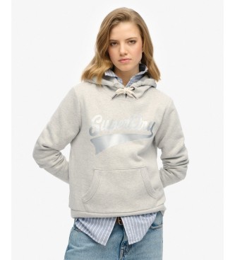 Superdry para mujer. W2012491A Sudadera con capucha Super Athletics gris (M), Casual, Algodón