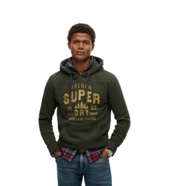 Superdry Sudadera con capucha Work Shop verde