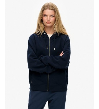 Superdry para mujer. W2012476A Sudadera con capucha y cremallera Essential Logo Raglan marino (M), Casual, Algodón