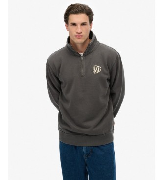 Superdry Sudadera con media cremallera Athletic Half gris