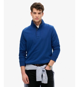 Superdry Sudadera con media cremallera Cotton Classic Half azul