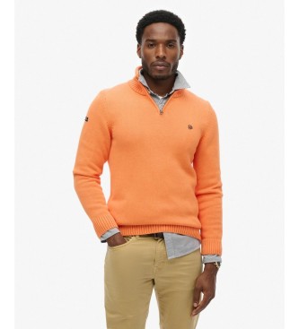Superdry Jersey con media cremallera Cotton Half naranja
