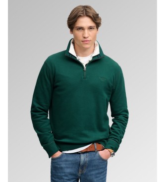 Superdry Sudadera con media cremallera Essential Serif Logo Half verde