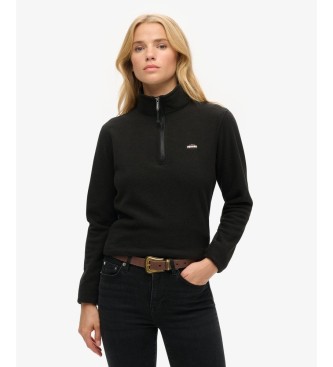 Superdry para mujer. W2012374A Sudadera con media cremallera Polar Half negro (L), Casual, Poliéster