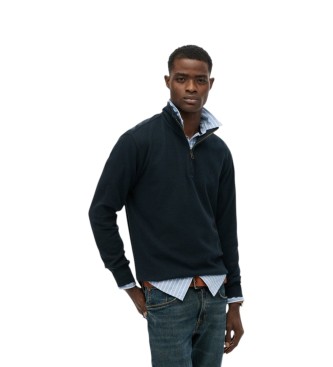 Superdry Sudadera con media cremallera RIB Half marino