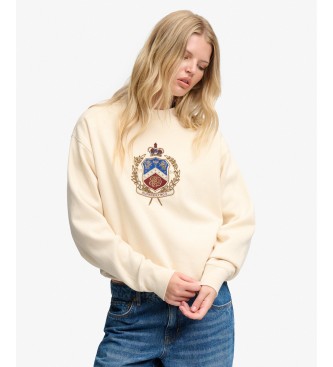 Superdry para mujer. W2012721A Sudadera Crest Loose beige (L), Casual, Algodón, Manga larga