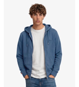 Superdry Sudadera Essential Logo Zip azul