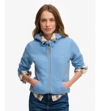 Superdry para mujer. W2012672A Sudadera Essential Logo Ziphood HB azul (S), Casual, Algodón