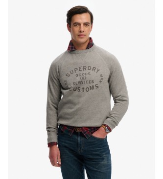 Superdry Sudadera Merchant Vintage Print gris