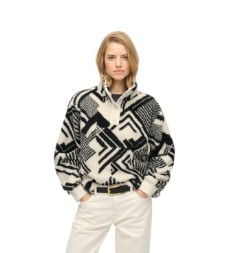 Superdry para mujer. W2012348A Sudadera Super Soft Half blanco roto (L), Casual, Poliéster