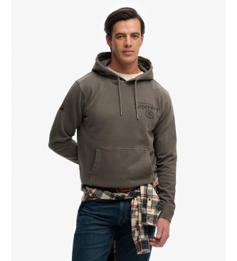 Superdry Sudadera con capucha Tokyo Narrative Loose Hood gris oscuro