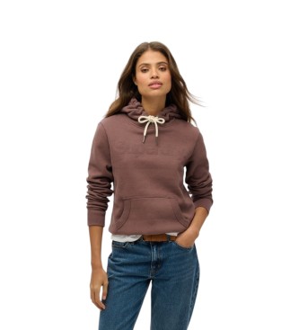 Superdry para mujer. W2012484A Sudadera con capucha Tonal Core marrón (L), Casual, Algodón