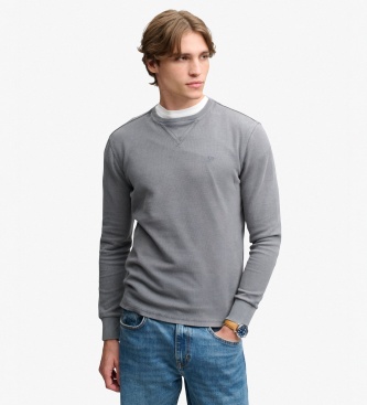 Superdry para hombre. M6010972A Jersey Classic Heavy Textured gris (L), Casual, Algodón