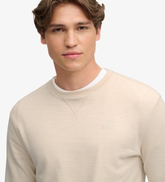Superdry para hombre. M6010973A Camiseta de manga larga Slub Waffle beige (L), Casual, Gris, Algodón