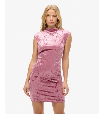Superdry Vestido Velvet Bodycon rosa